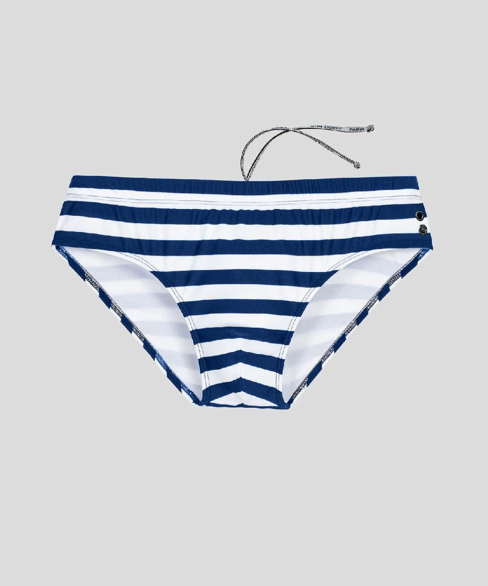 ron dorff Slip de bain à rayures Bleu marine/Blanc