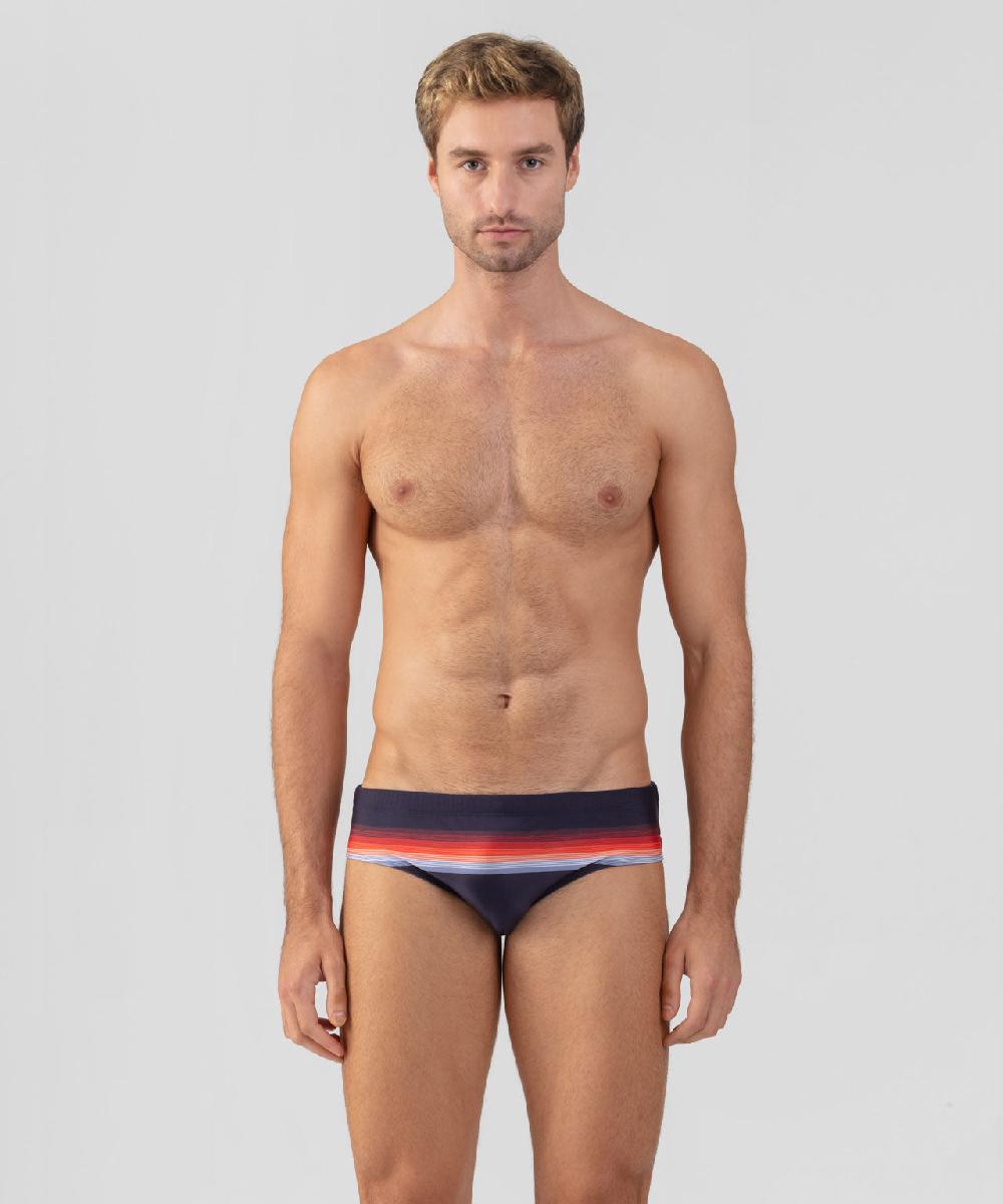 ron dorff Slip de bain à rayures Bleu marine