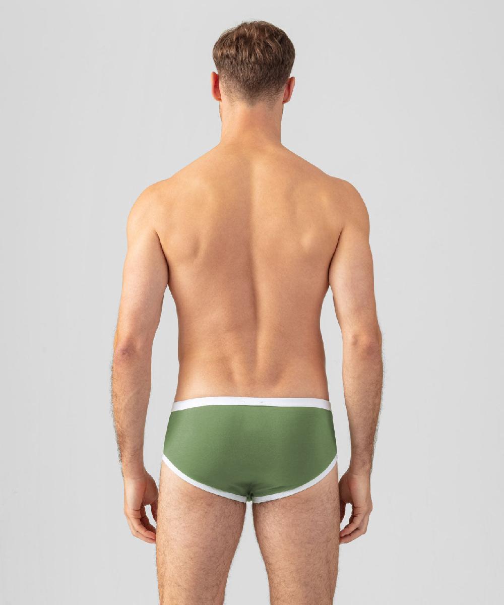 Ron Dorff Slip Y-Front à Bandes Vert Cactus
