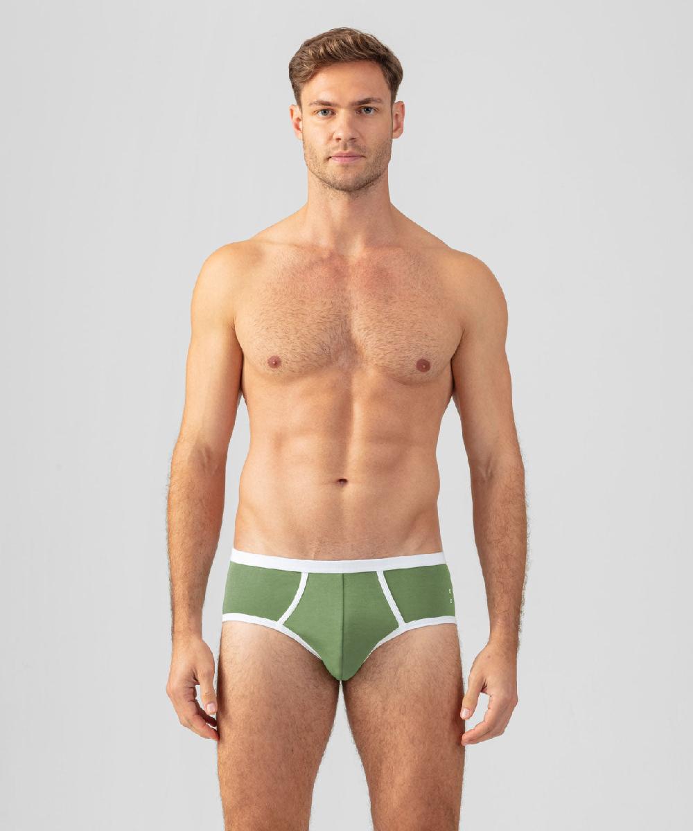 ron dorff Slip Y-Front à bandes Vert cactus