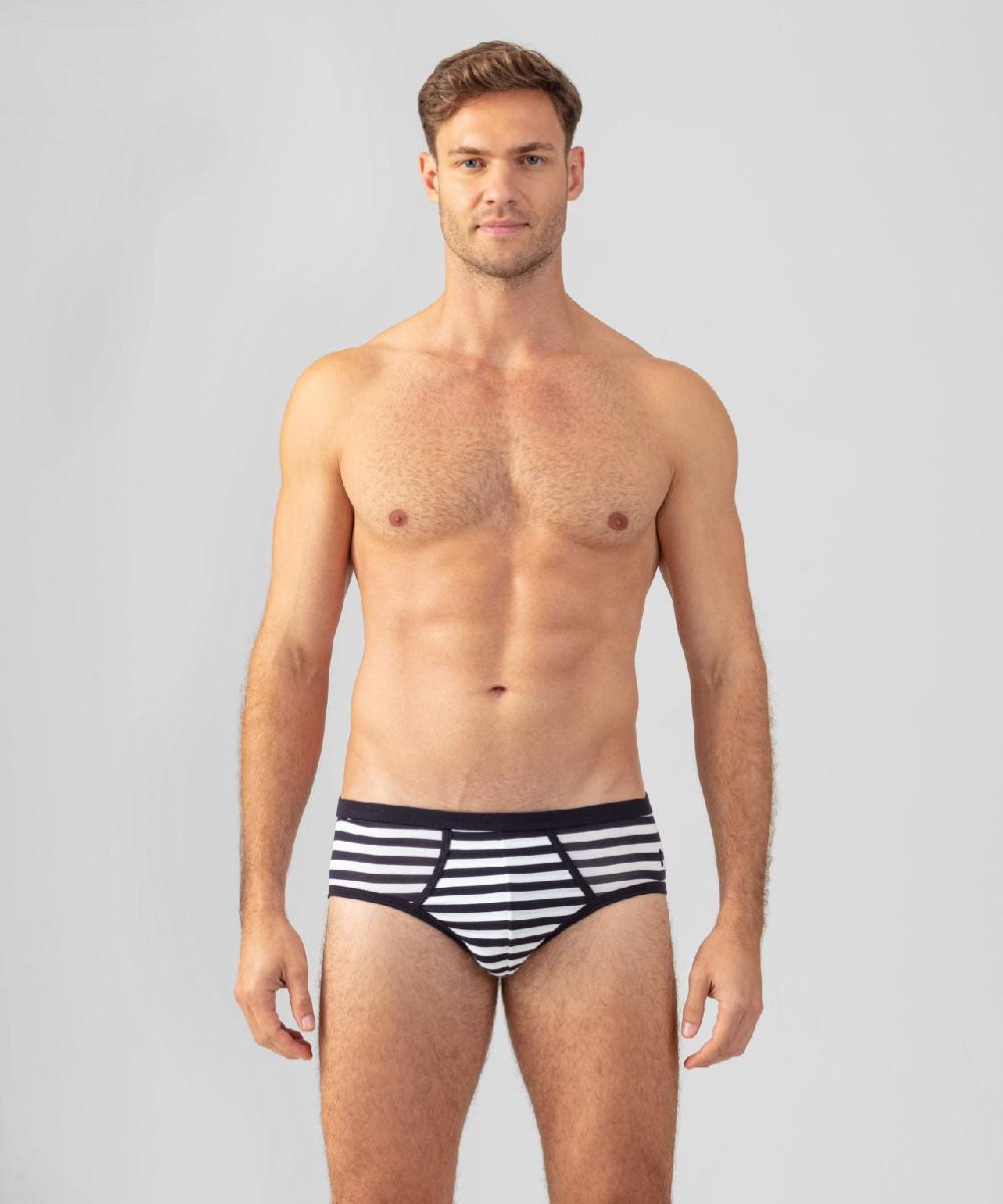 ron dorff Slip Y-front à rayures Bleu marine/Blanc