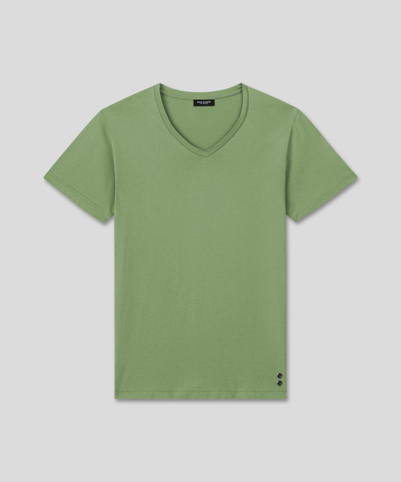 Ron Dorff T-shirt Col V Eyelet Edition Vert Cactus
