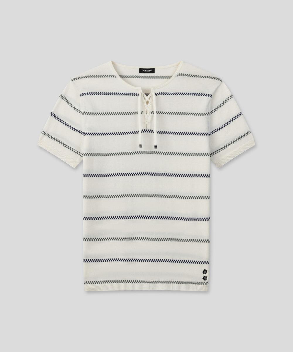 Ron Dorff T-shirt En Maille à Motif Nordique Écru