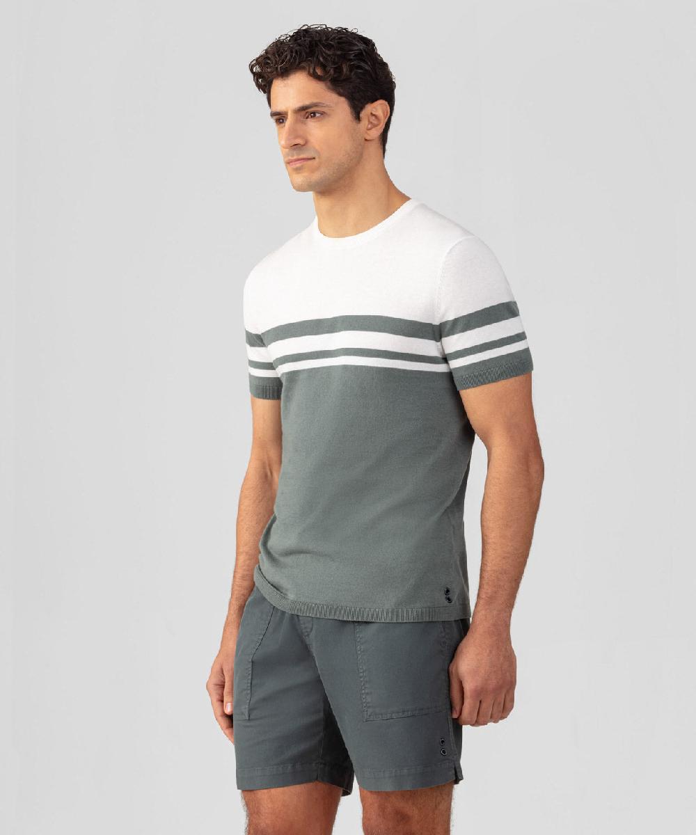 Ron Dorff T-shirt En Maille Bicolore Vert Ombré