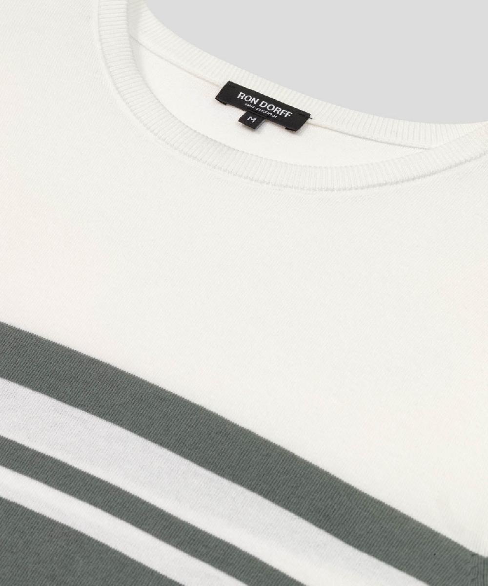 Ron Dorff T-shirt En Maille Bicolore Vert Ombré