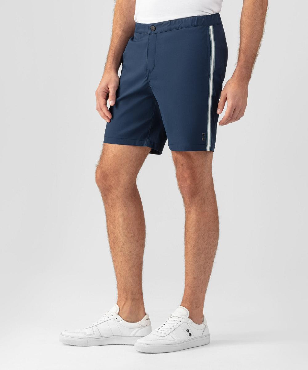Ron Dorff Short Chino Sport à Bandes Latérales Bleu Océan