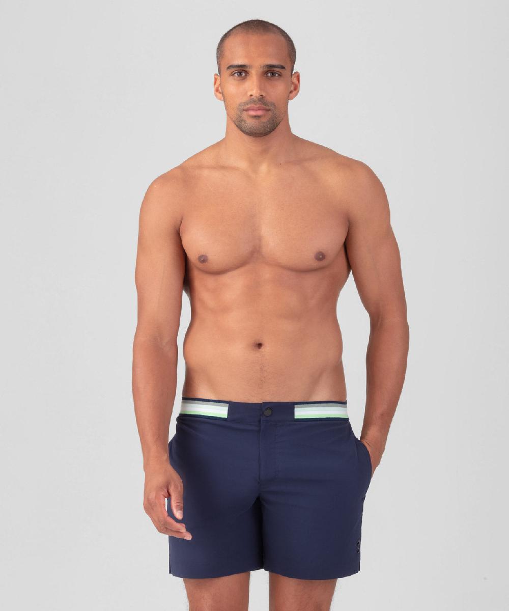 ron dorff Short de bain à ceinture élastique Bleu océan