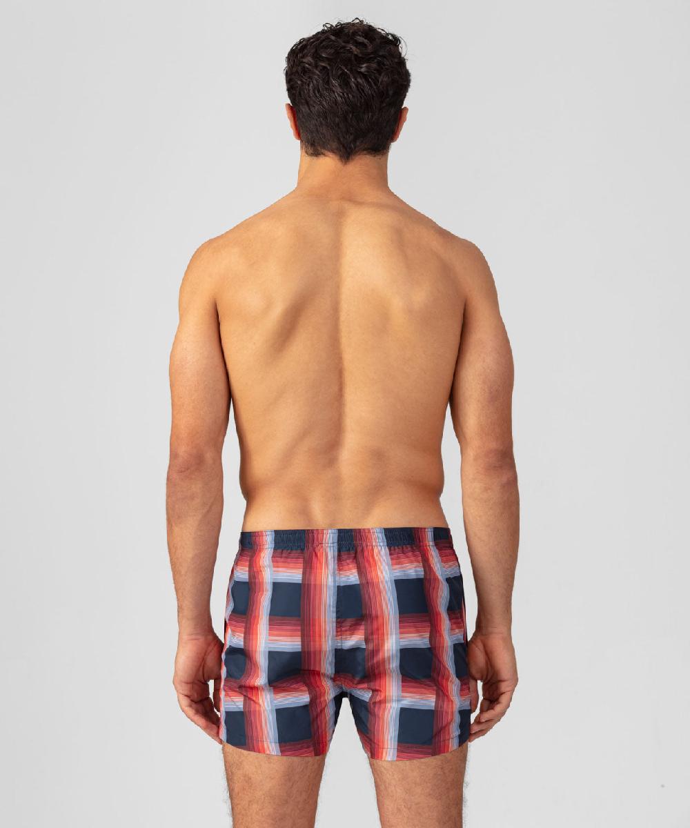 Ron Dorff Short De Bain à Larges Carreaux Bleu Marine