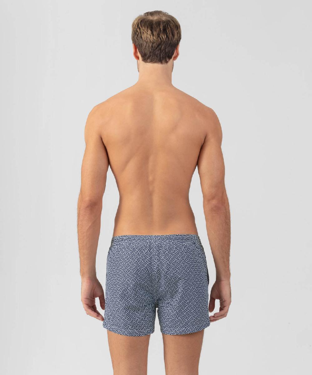 Ron Dorff Short De Bain à Motif Graphique Bleu Marine