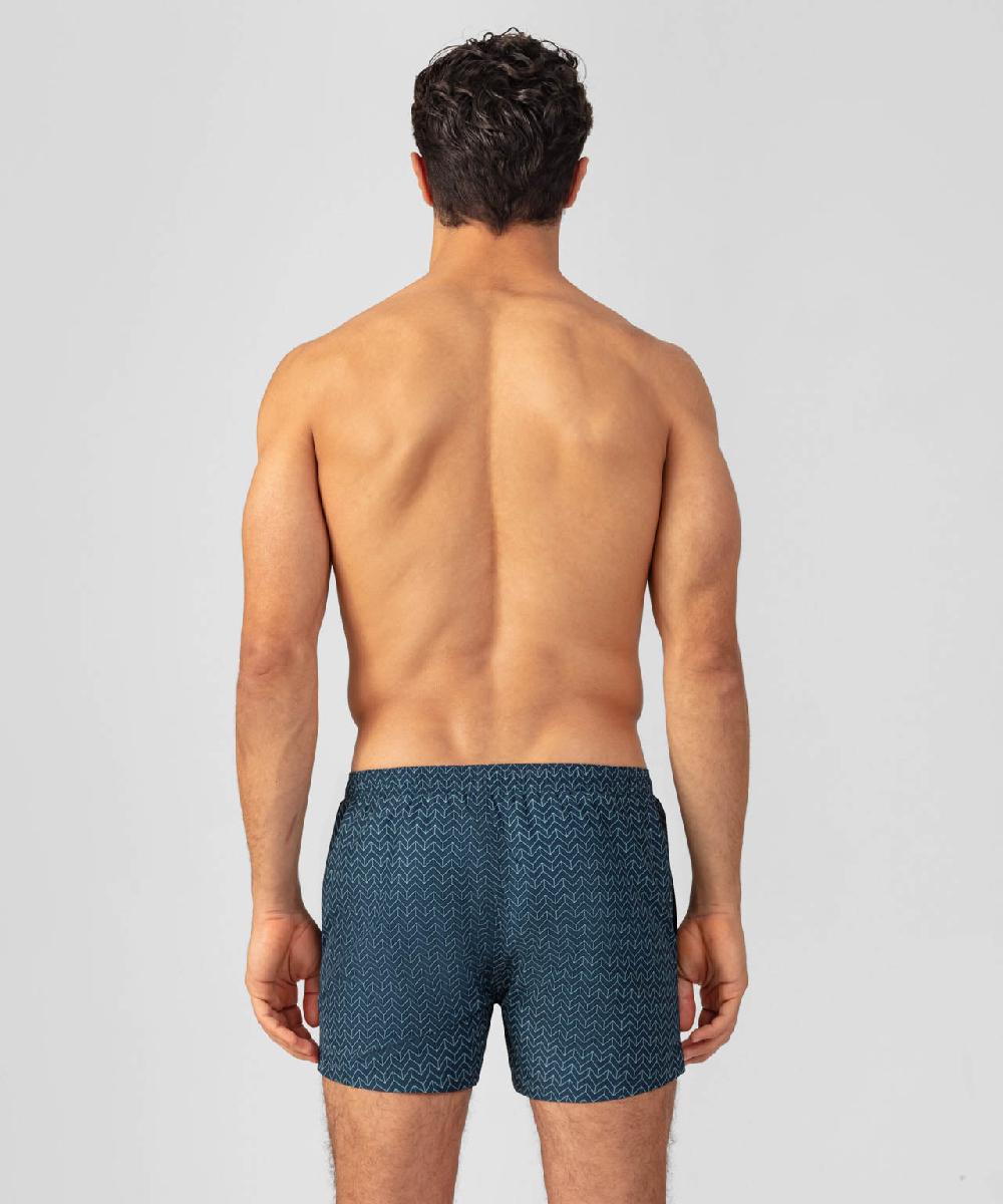 Ron Dorff Short De Bain à Motif Nordique Bleu Marine