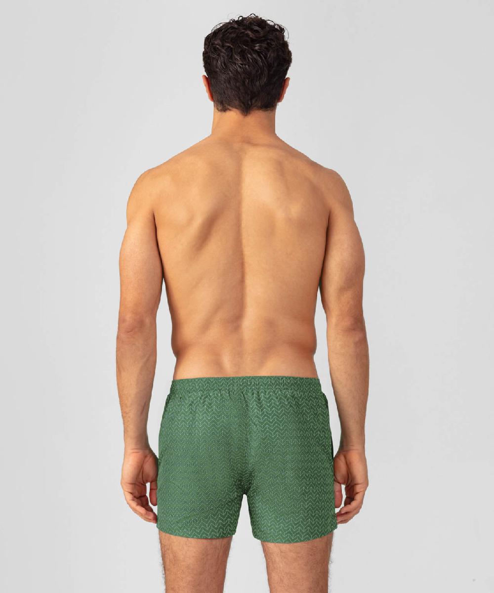 Ron Dorff Short De Bain à Motif Nordique Vert Cactus