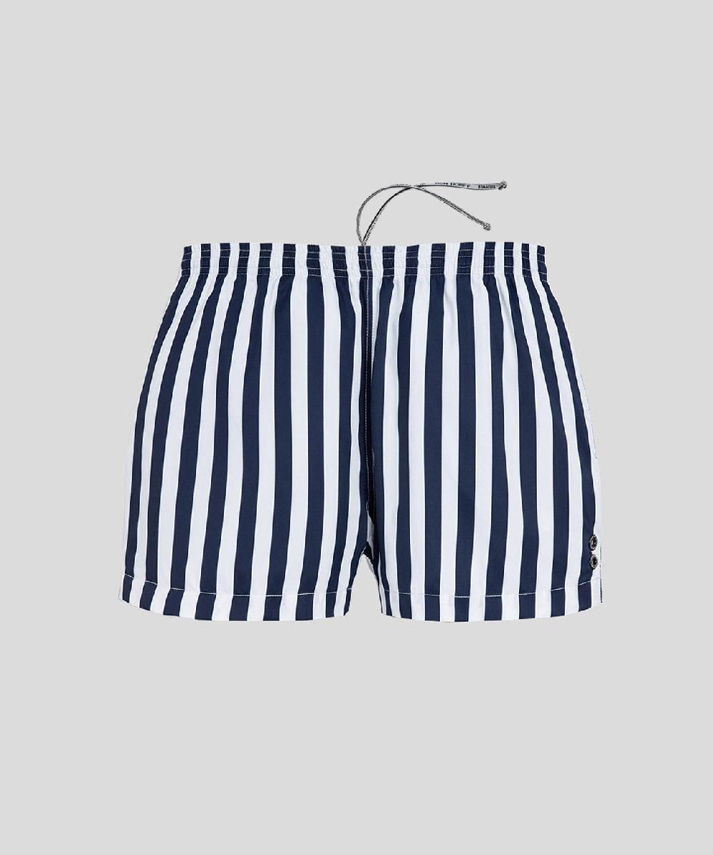 ron dorff Short de bain à rayures Bleu marine/Blanc