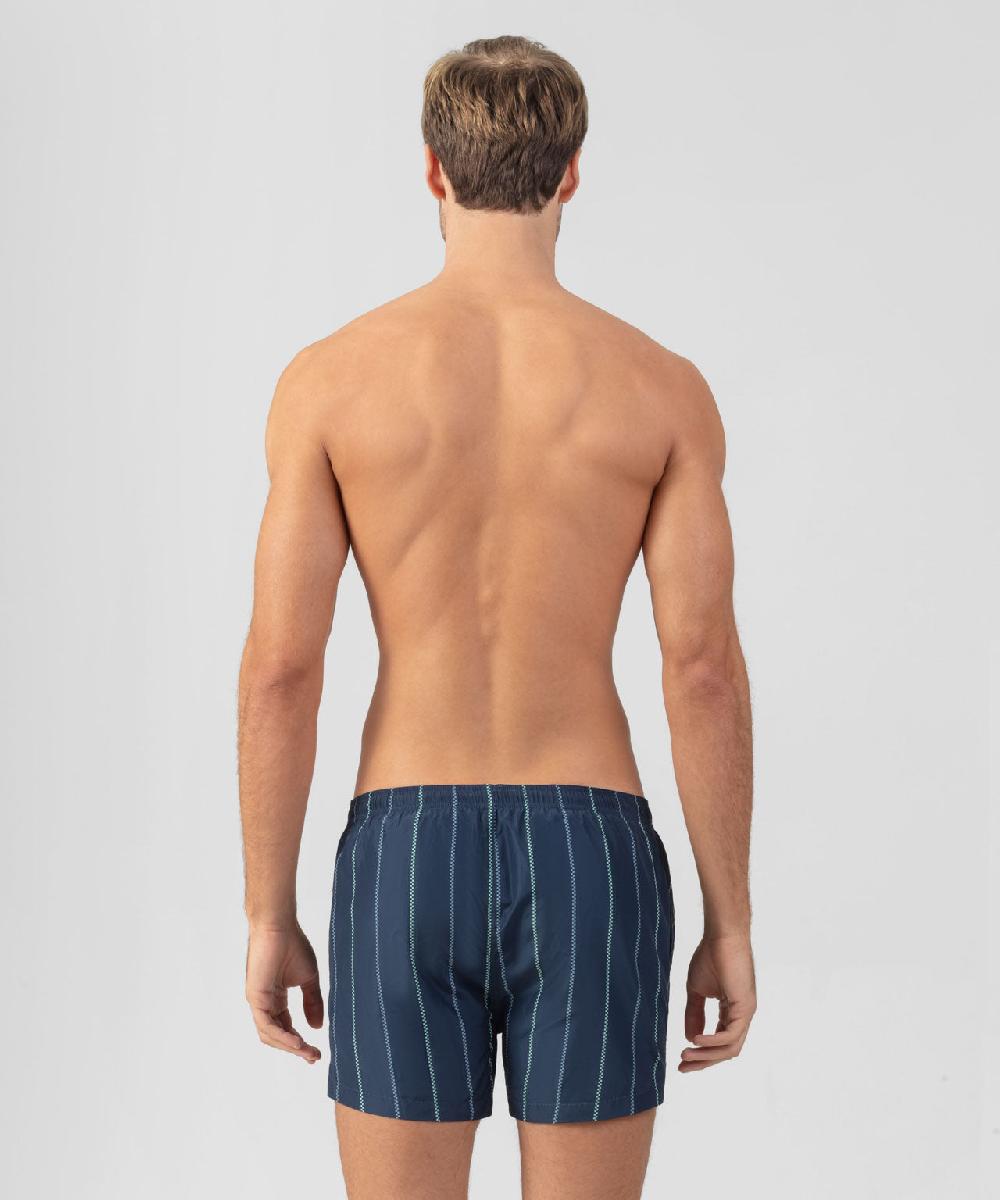 Ron Dorff Short De Bain à Rayures Nordiques Bleu Marine