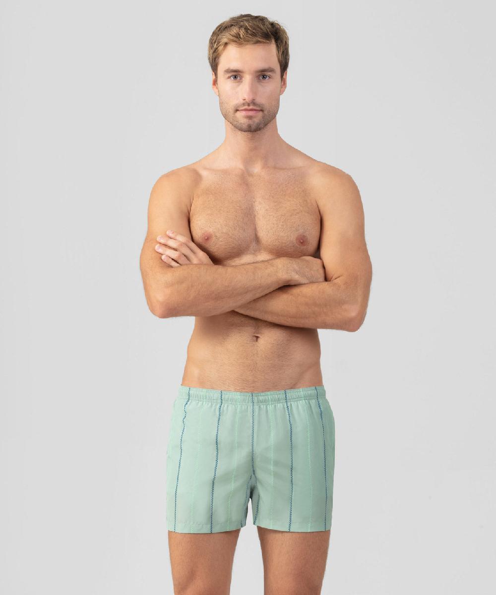 ron dorff Short de bain à rayures nordiques Vert d'eau