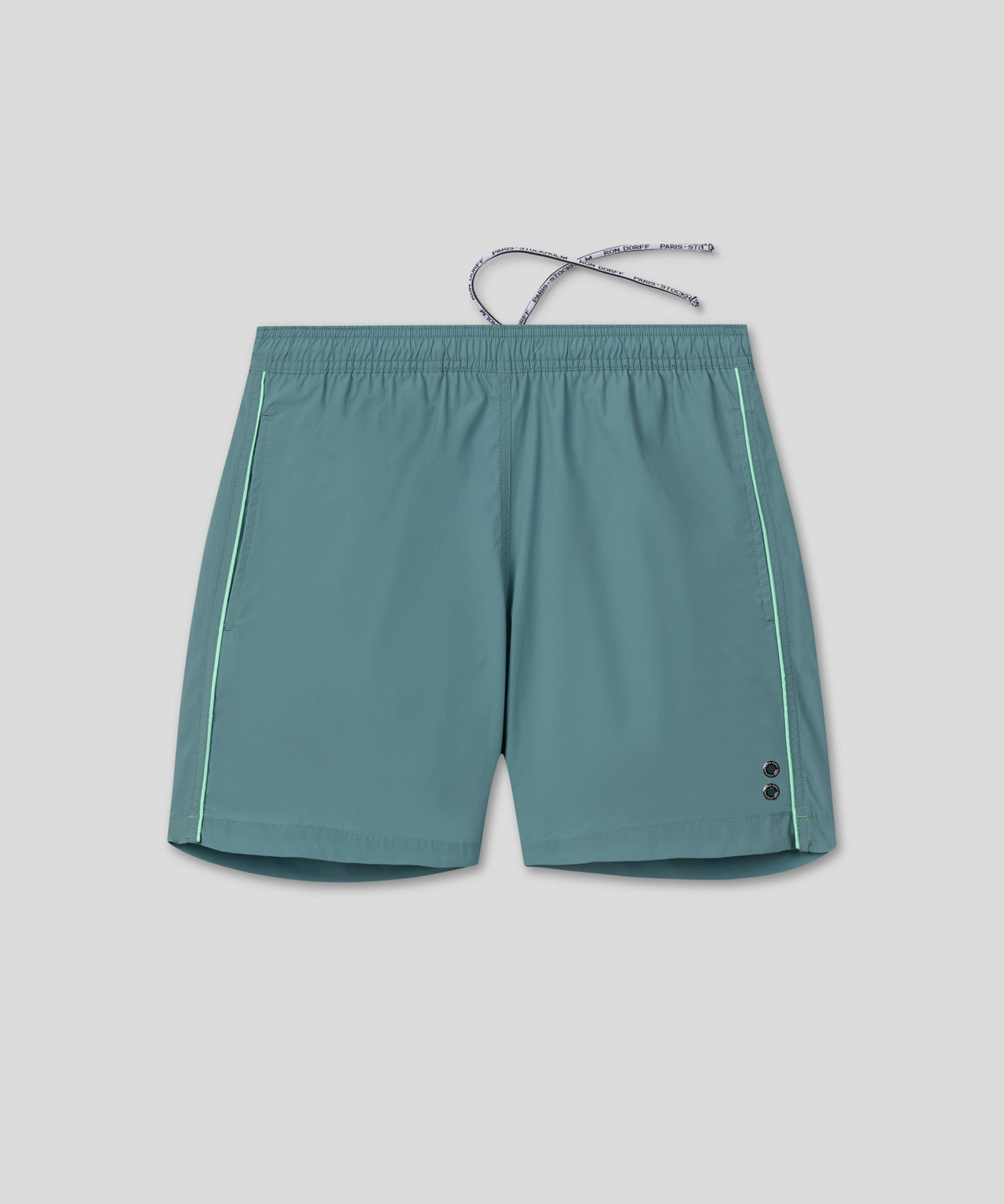 Ron Dorff Short De Bain Avec Bandes Latérales Vert De Gris
