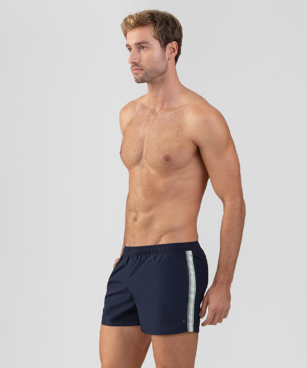Ron Dorff Short De Bain Avec Bandes Rayées Bleu Marine