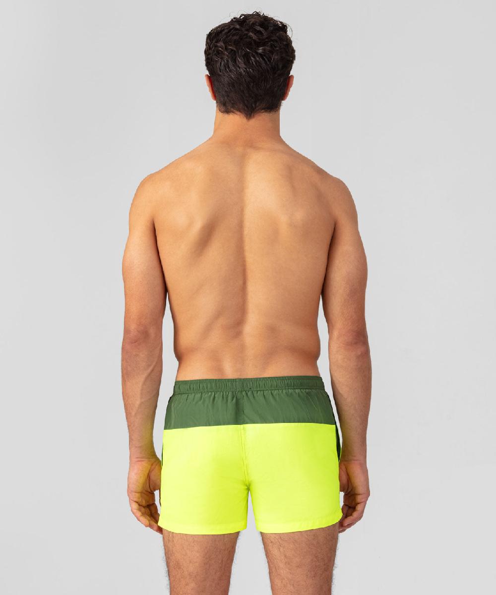 Ron Dorff Short De Bain Bicolore Vert Cactus/jaune Fluo