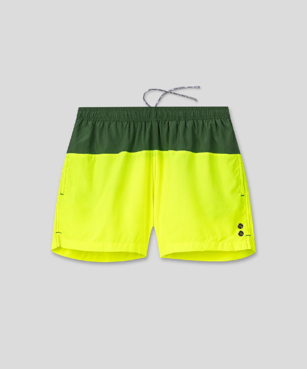 Ron Dorff Short De Bain Bicolore Vert Cactus/jaune Fluo