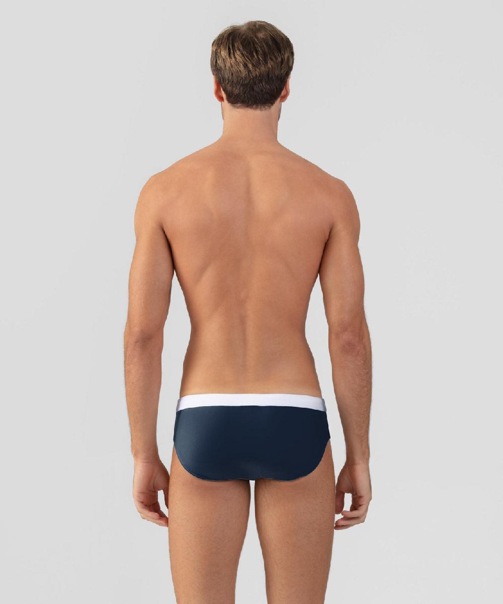 Ron Dorff Slip De Bain à Ceinture Contrastée Bleu Marine