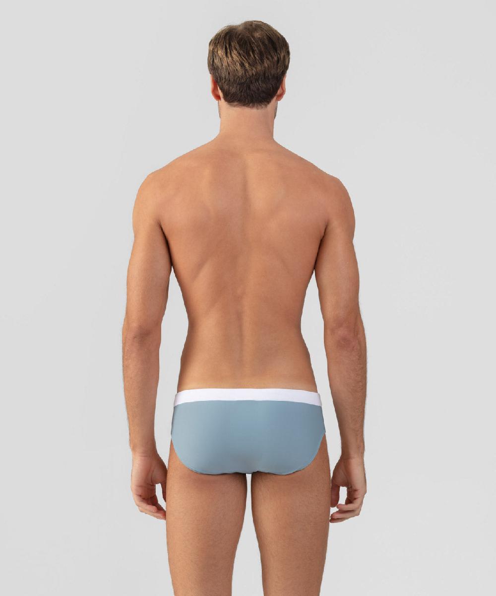 Ron Dorff Slip De Bain à Ceinture Contrastée Vert De Gris