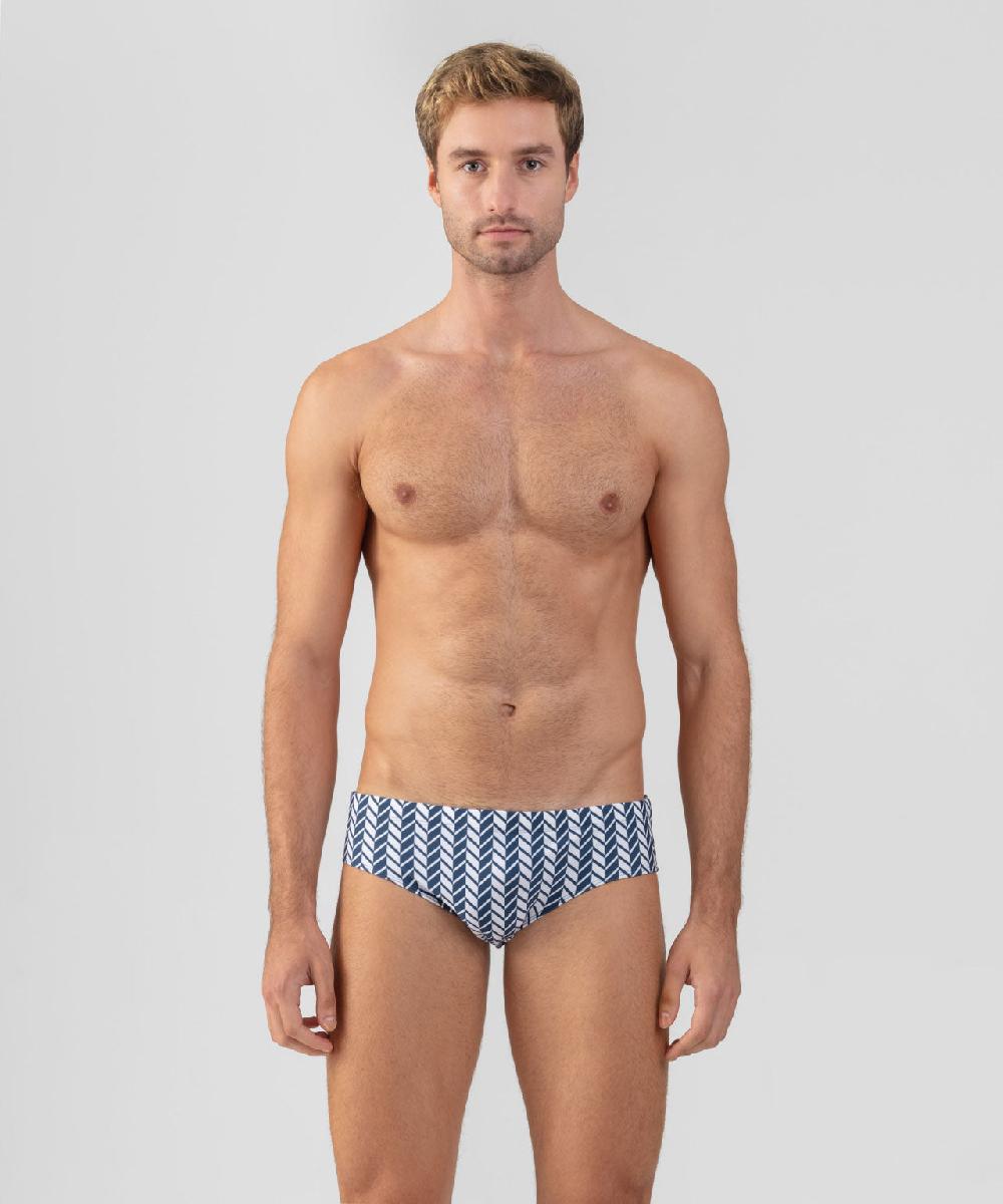 ron dorff Slip de bain à motif nordique Bleu profond