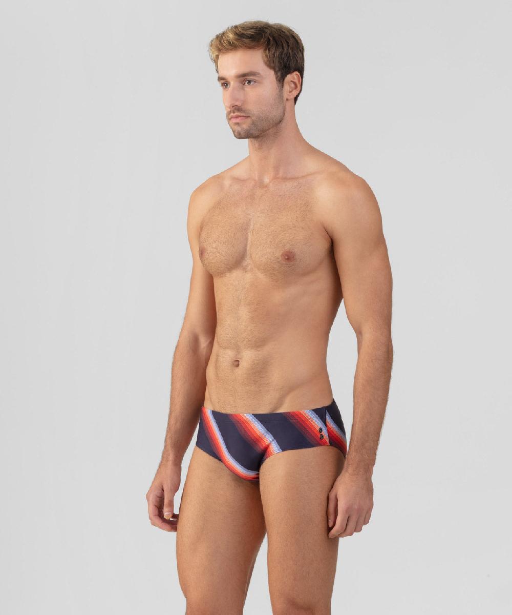 Ron Dorff Slip De Bain à Rayures Diagonales Bleu Marine