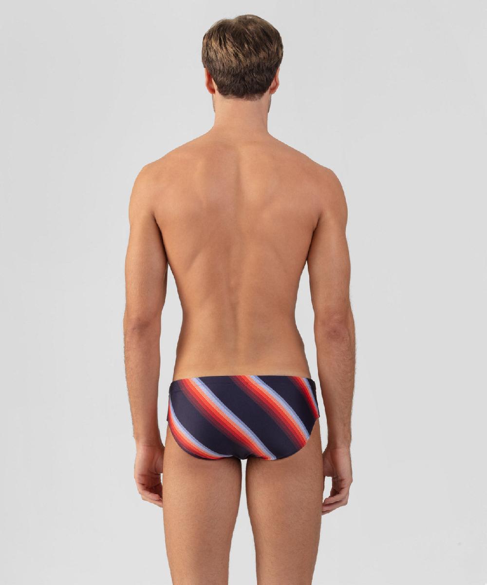 Ron Dorff Slip De Bain à Rayures Diagonales Bleu Marine