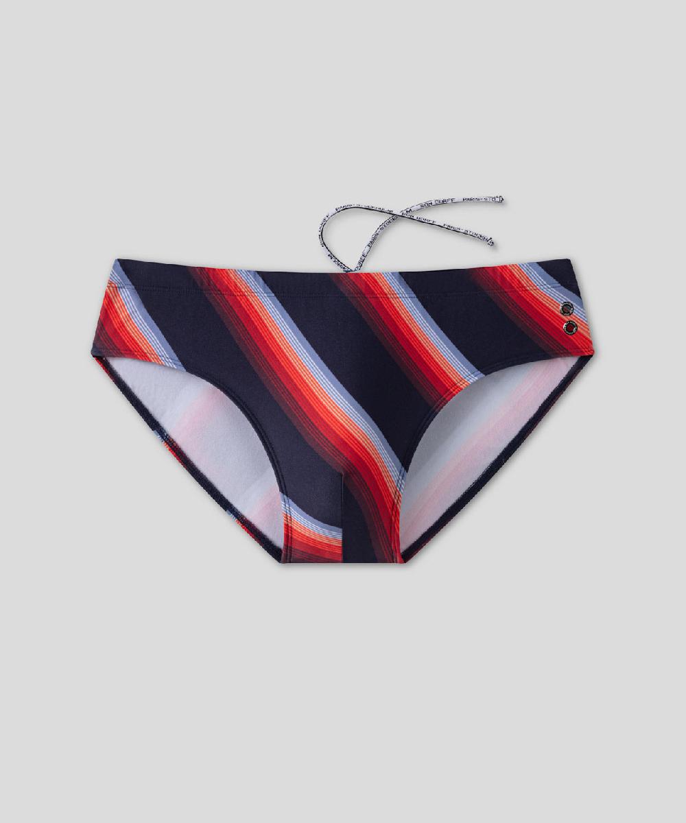 Ron Dorff Slip De Bain à Rayures Diagonales Bleu Marine