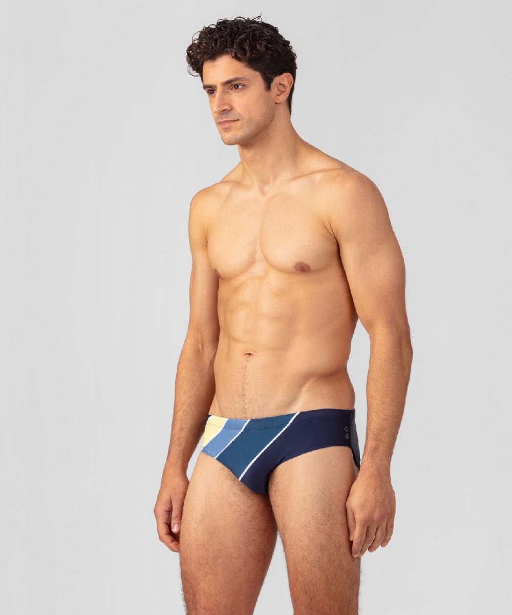 Ron Dorff Slip De Bain à Rayures Diagonales Bleu Marine