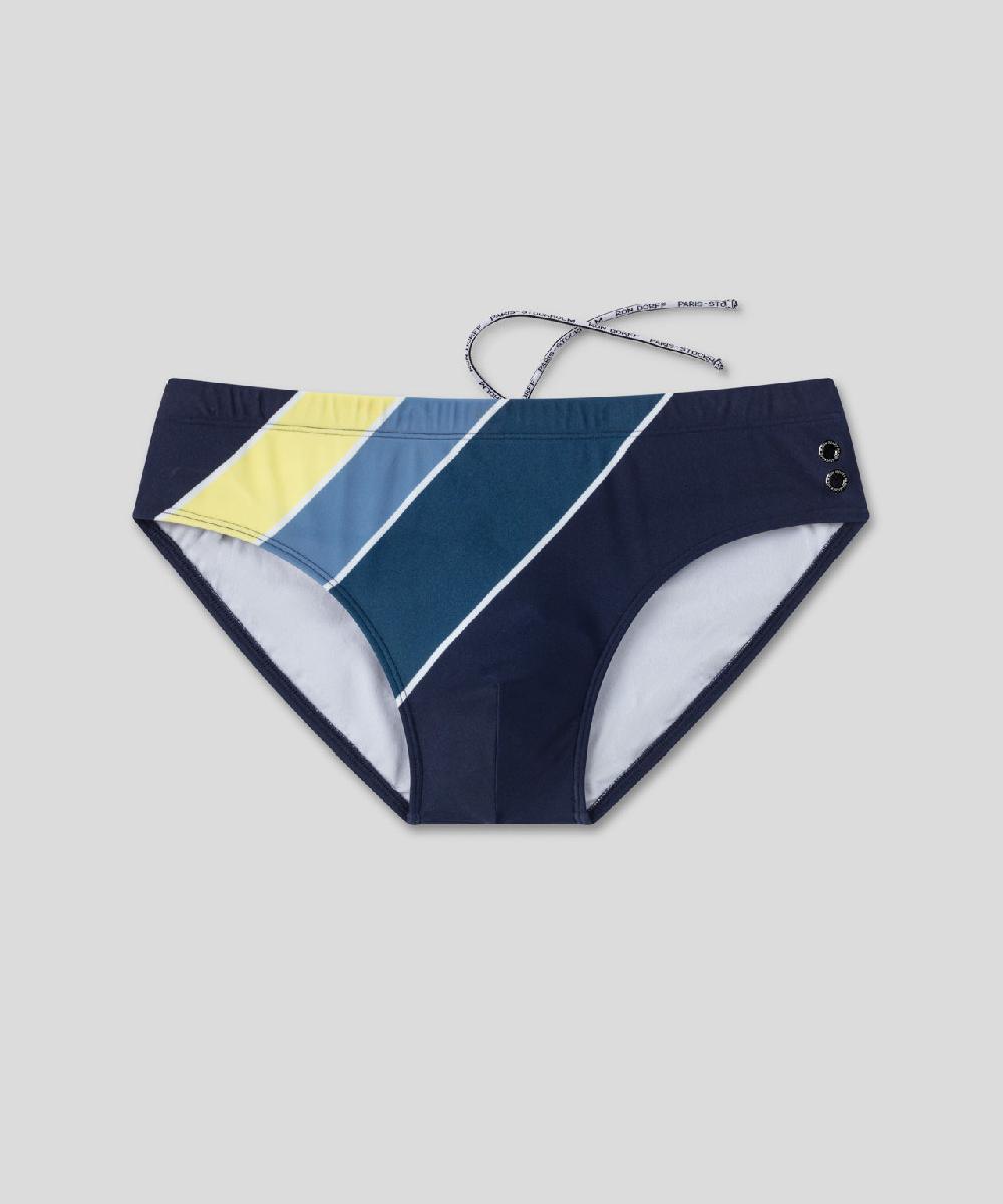 Ron Dorff Slip De Bain à Rayures Diagonales Bleu Marine