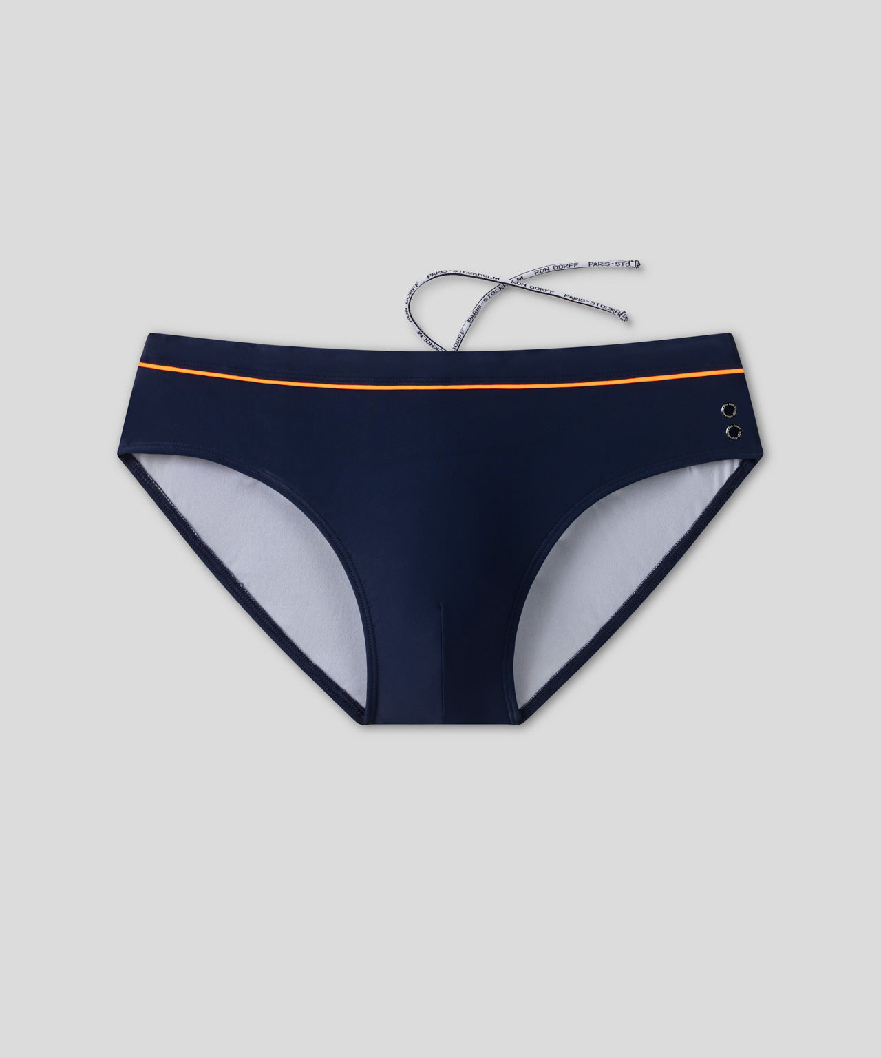 Ron Dorff Slip De Bain Avec Passepoil Bleu Marine/orange Fluo