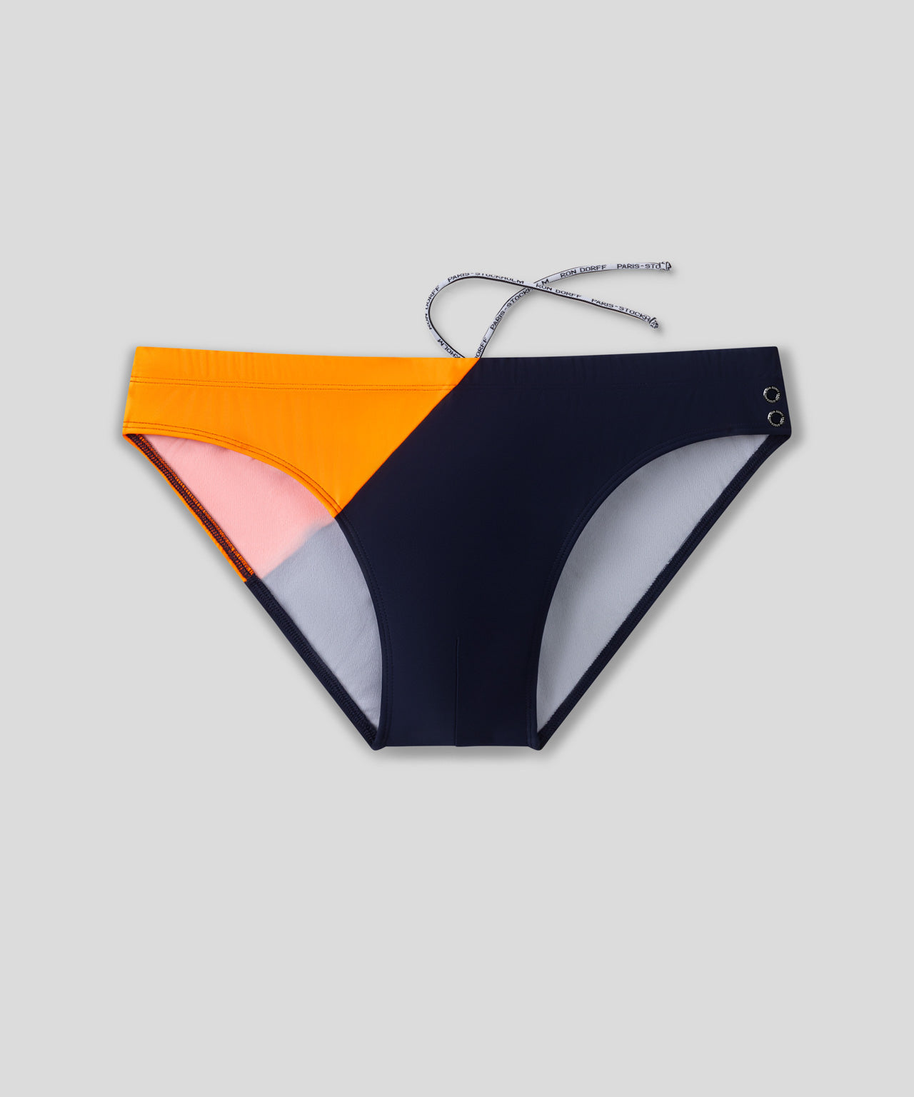 Ron Dorff Slip De Bain échancré Bicolore Bleu Marine/orange Fluo