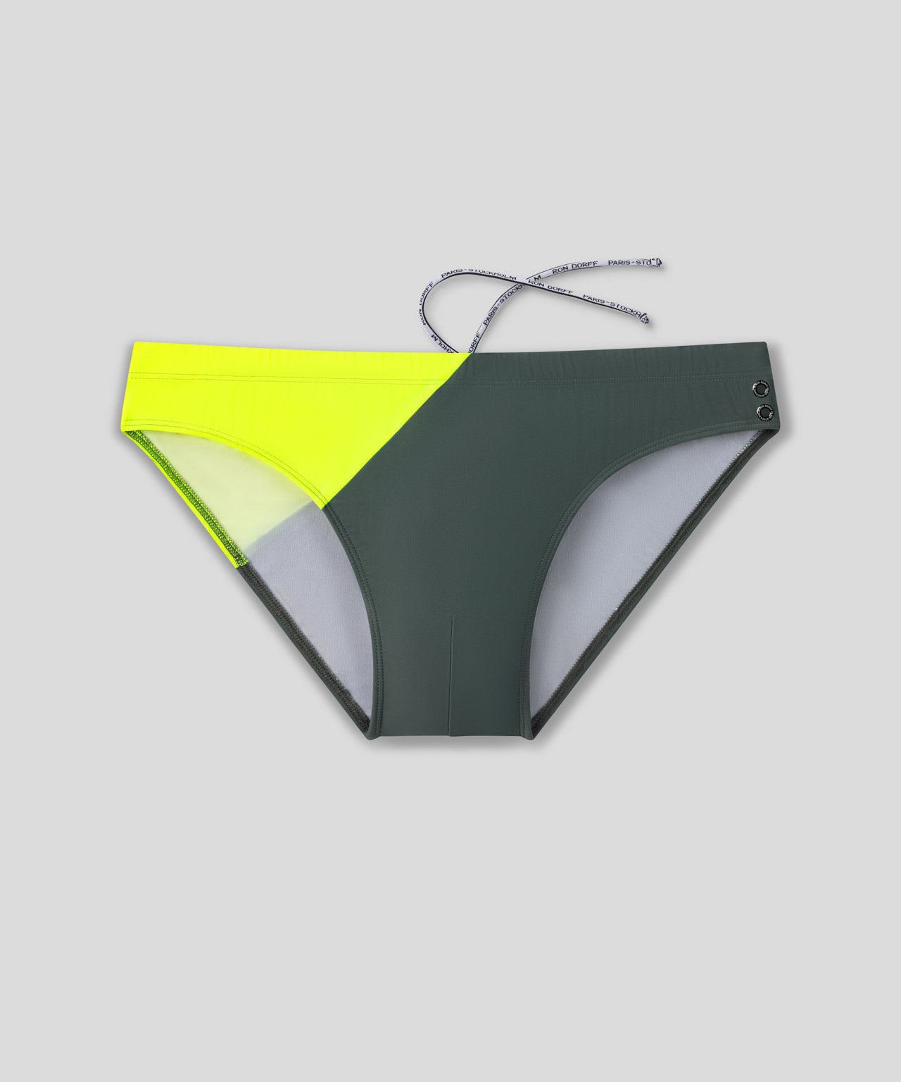 Ron Dorff Slip De Bain échancré Bicolore Vert Ombré/jaune Fluo