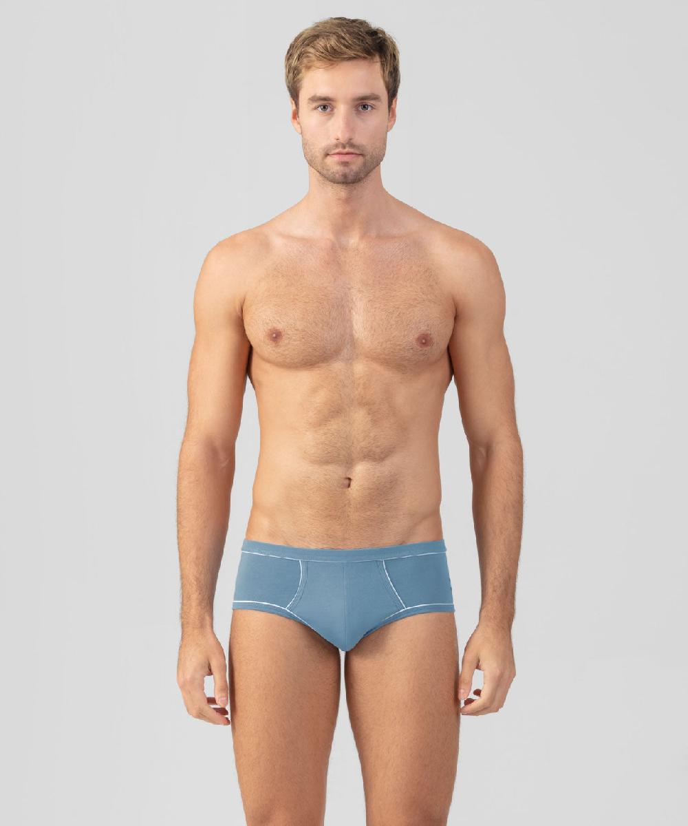 ron dorff Slip Y-Front avec passepoil Bleu atlantique