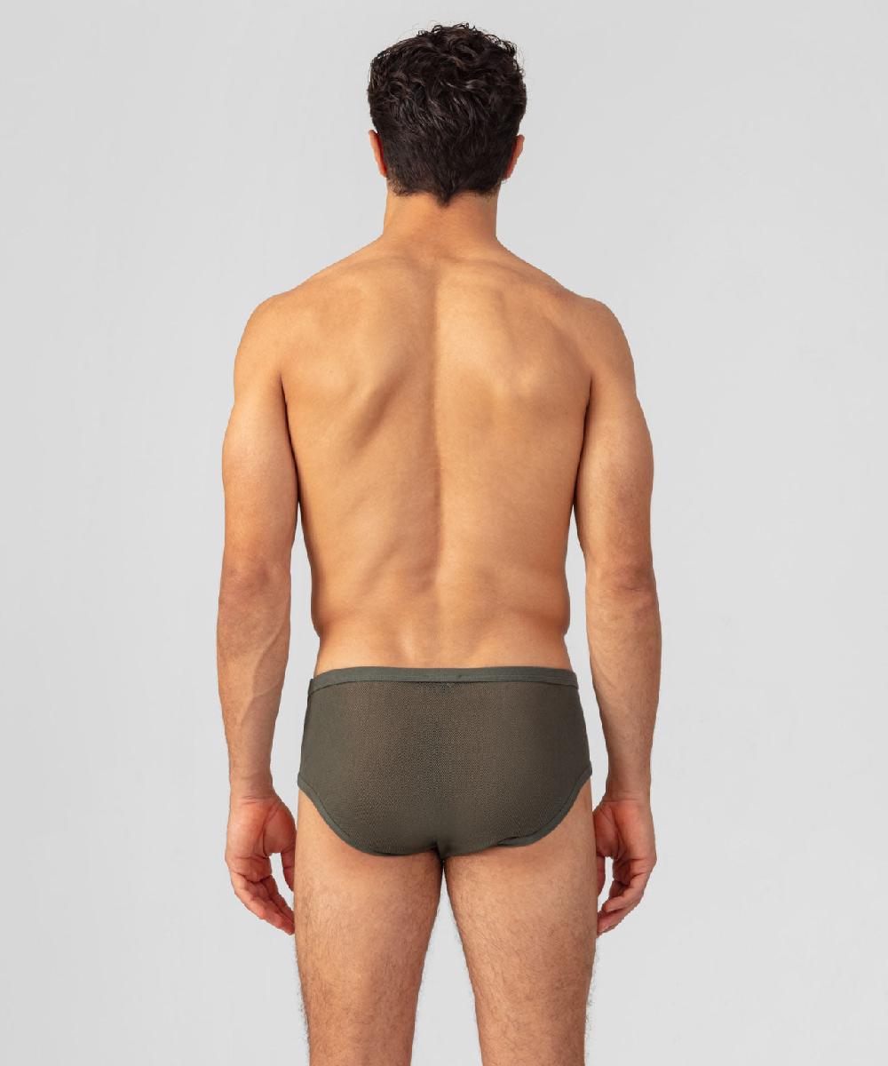 Ron Dorff Slip Y-front En Filet De Coton Vert Militaire