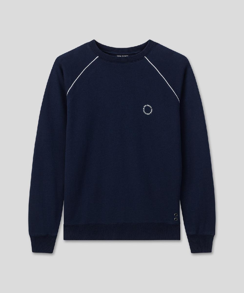 Ron Dorff Sweatshirt En Coton Organique Avec Passepoil Bleu Océan