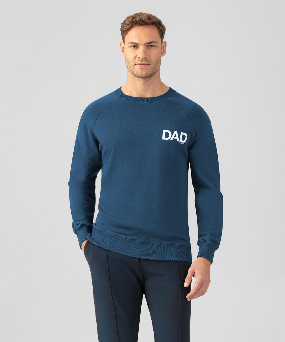 ron dorff Sweatshirt en coton organique "DAD" Bleu profond