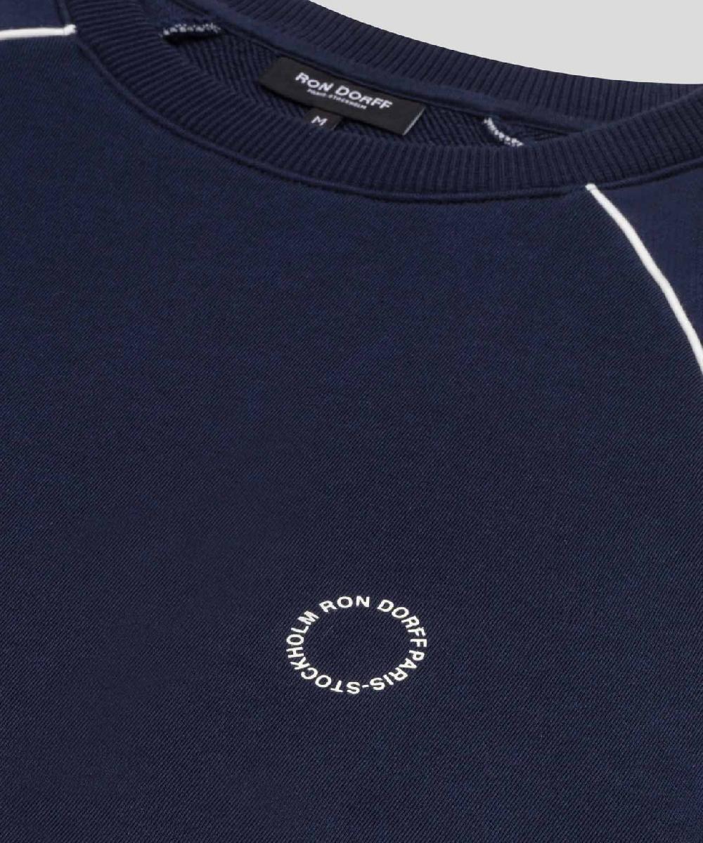 Ron Dorff Sweatshirt Sans Manches En Coton Organique Avec Passepoil Bleu Océan
