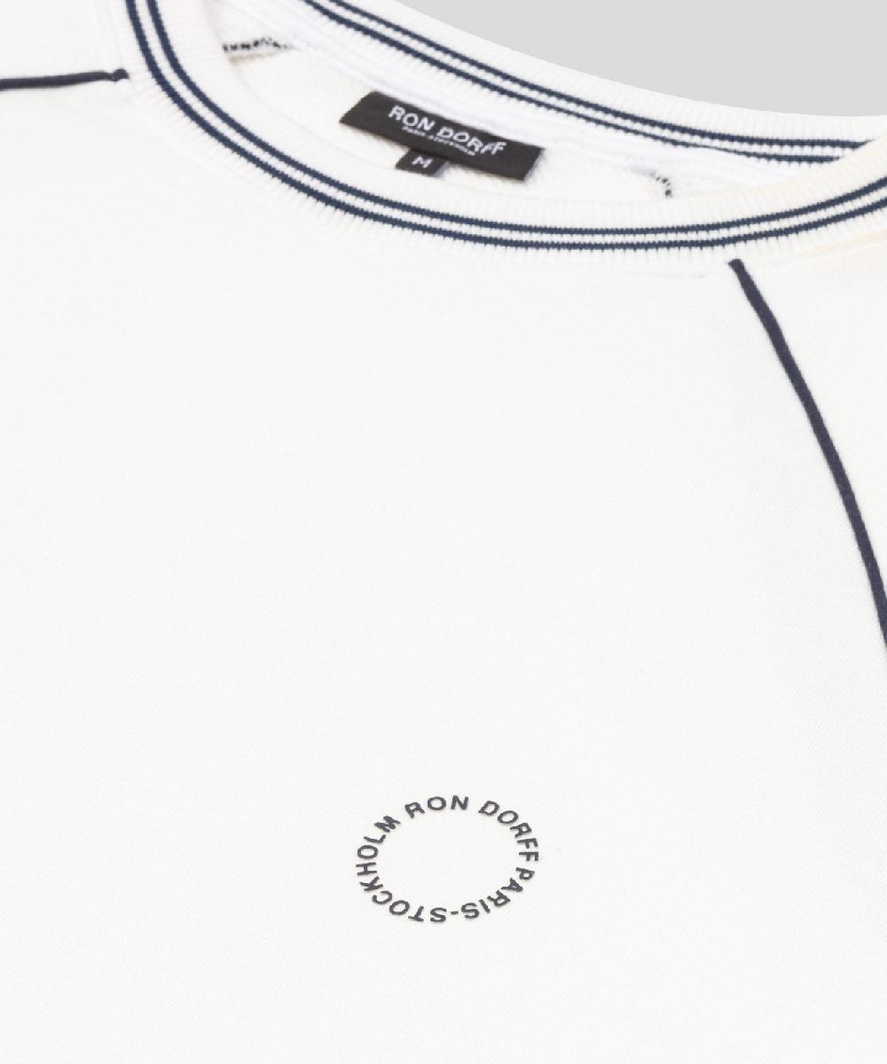 Ron Dorff Sweatshirt Sans Manches En Coton Organique Avec Passepoil Écru