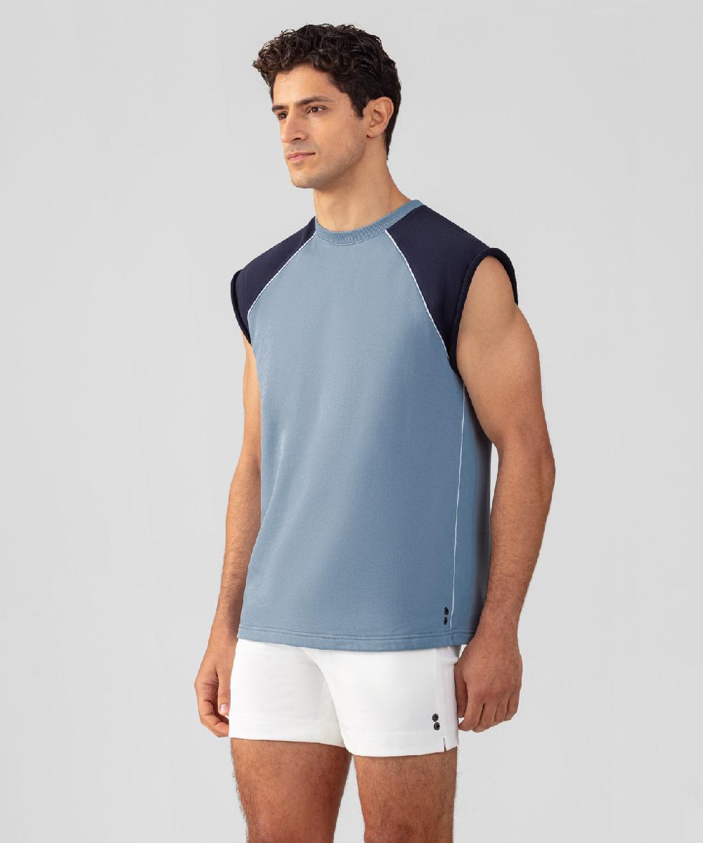 Ron Dorff Sweatshirt Sans Manches En Coton Organique Bleu Denim Clair