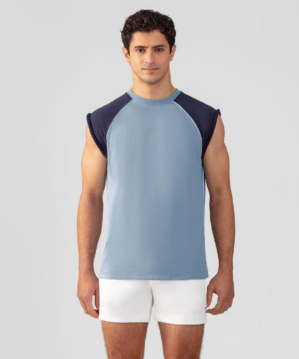 ron dorff Sweatshirt sans manches en coton organique Bleu denim clair