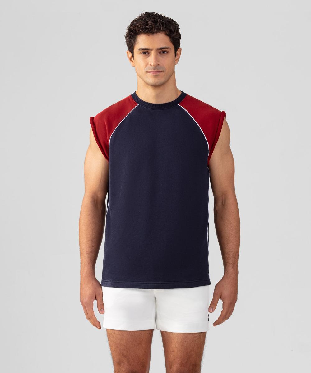 ron dorff Sweatshirt sans manches en coton organique Bleu marine