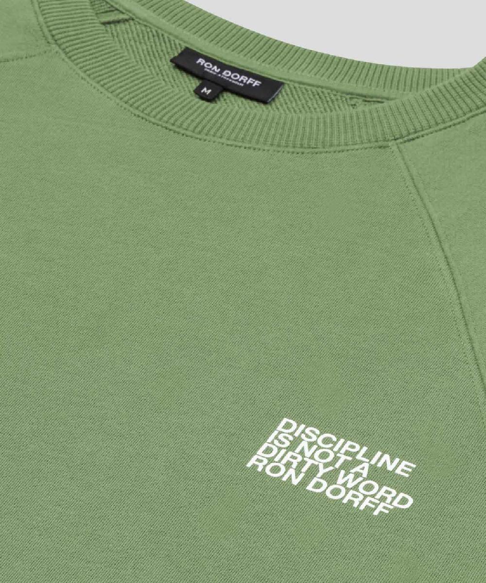 Ron Dorff Sweatshirt Sans Manches En Coton Organique "DISCIPLINE" Vert Cactus