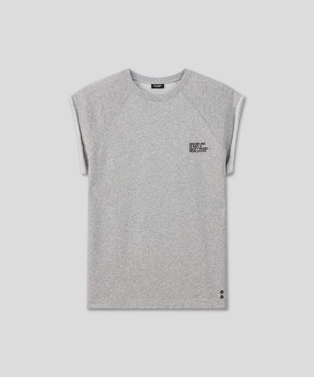 Ron Dorff Sweatshirt Sans Manches En Coton Organique "DISCIPLINE" Gris Chiné