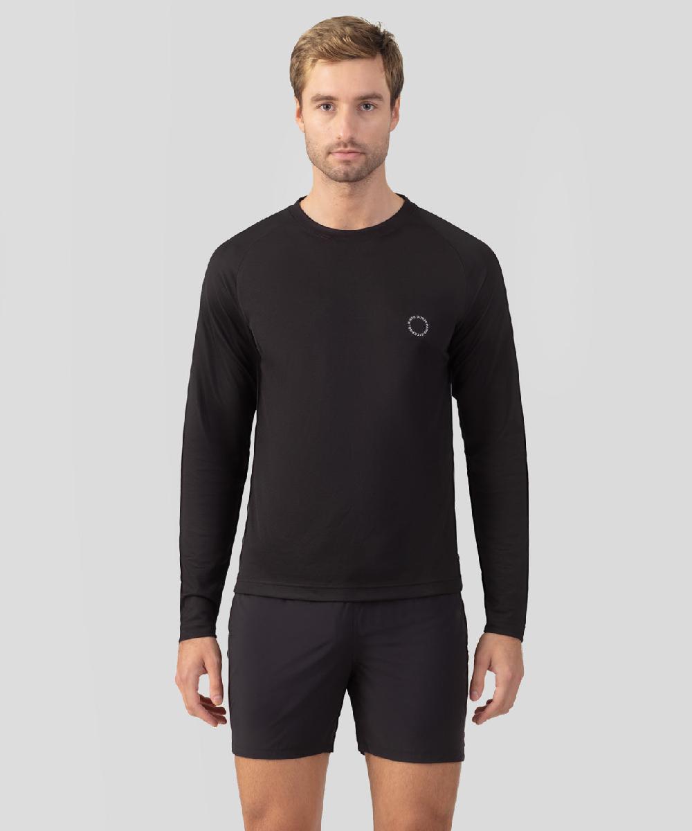 ron dorff T-shirt de sport à longues manches avec passepoil réfléchissant Noir