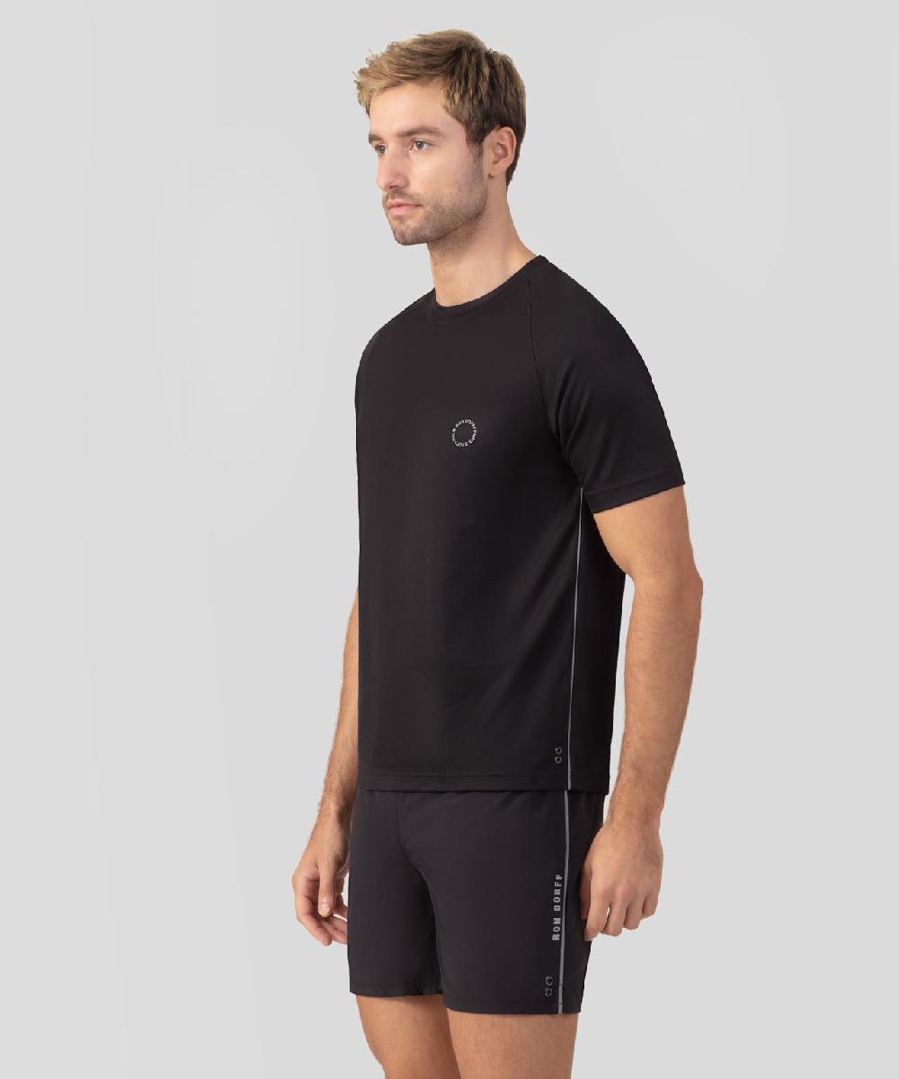 Ron Dorff T-shirt De Sport Avec Passepoil Réfléchissant Noir