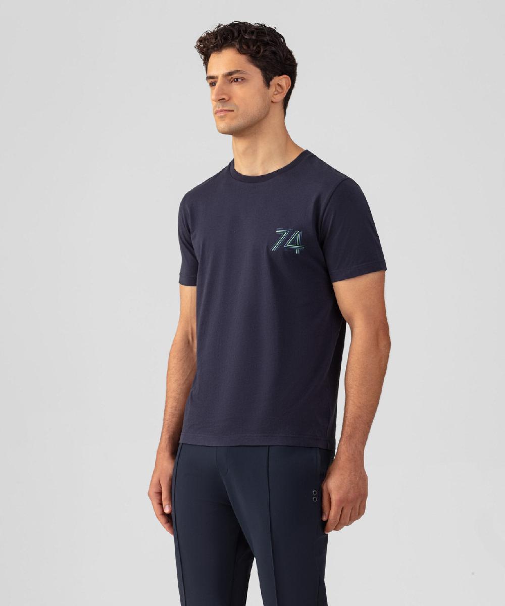 Ron Dorff T-shirt En Coton Organique "74" Bleu Marine