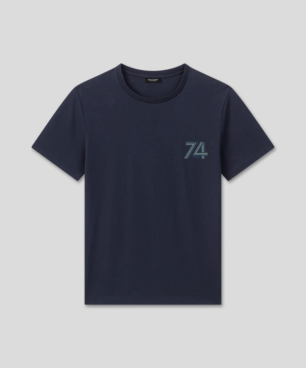 Ron Dorff T-shirt En Coton Organique "74" Bleu Marine