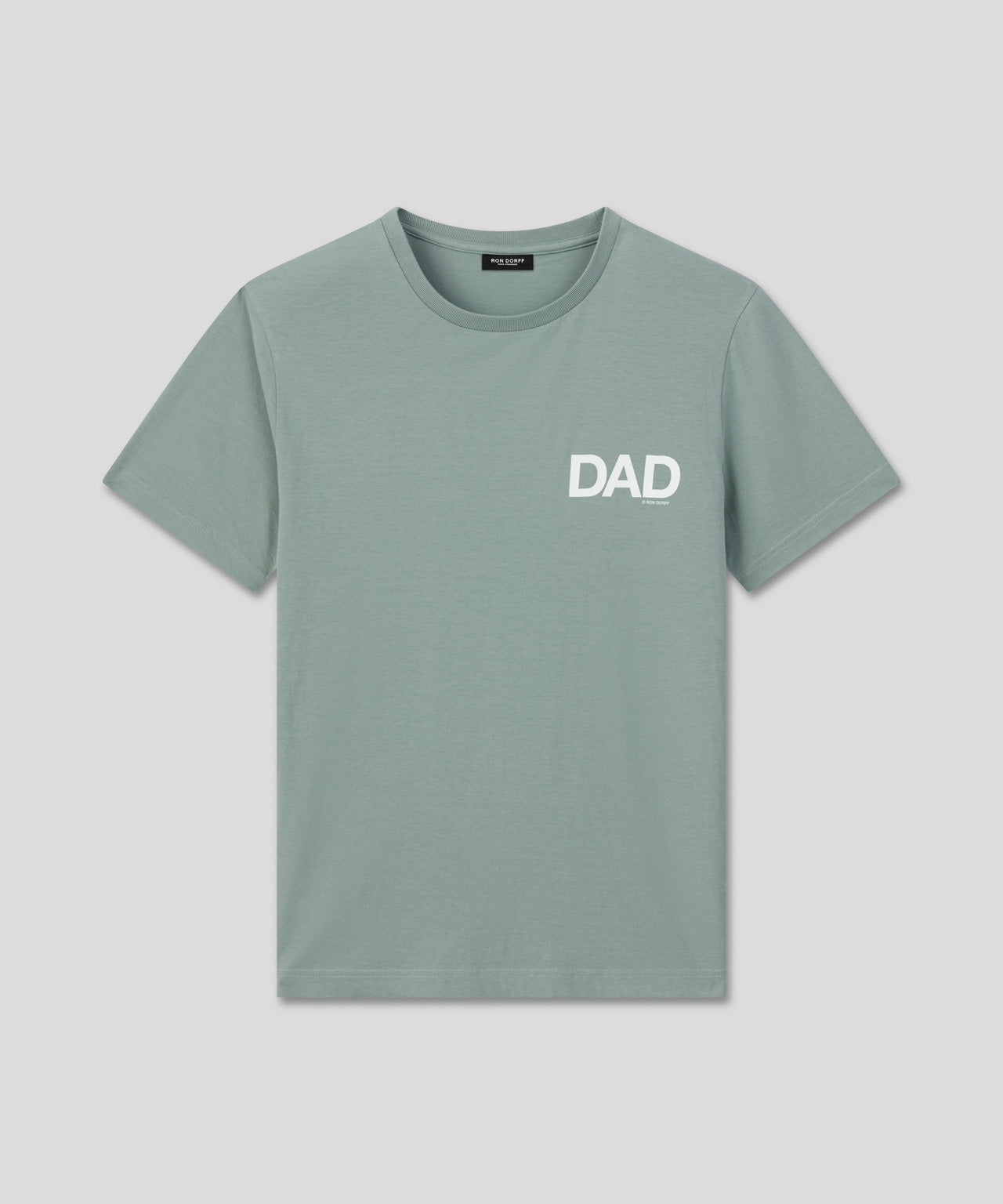 Ron Dorff T-shirt En Coton Organique "DAD" Vert De Gris