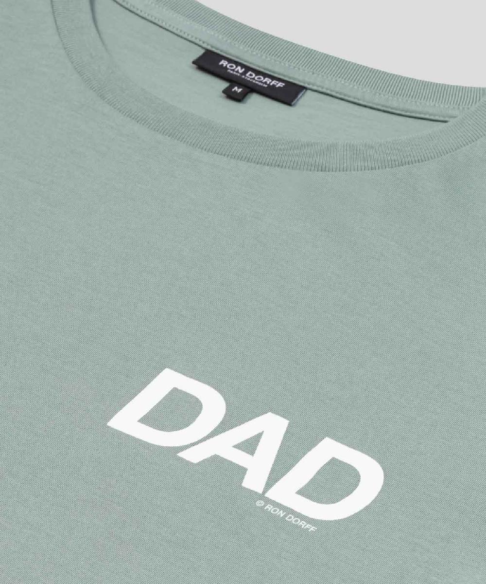 Ron Dorff T-shirt En Coton Organique "DAD" Vert De Gris